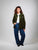 VESTE WORKER CÔTELÉ VERT OLIVE