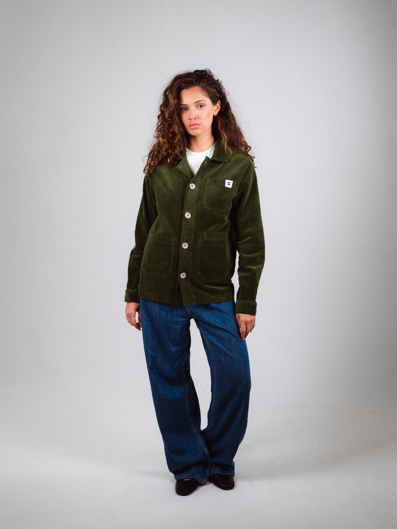 VESTE CÔTELÉ VERT OLIVE