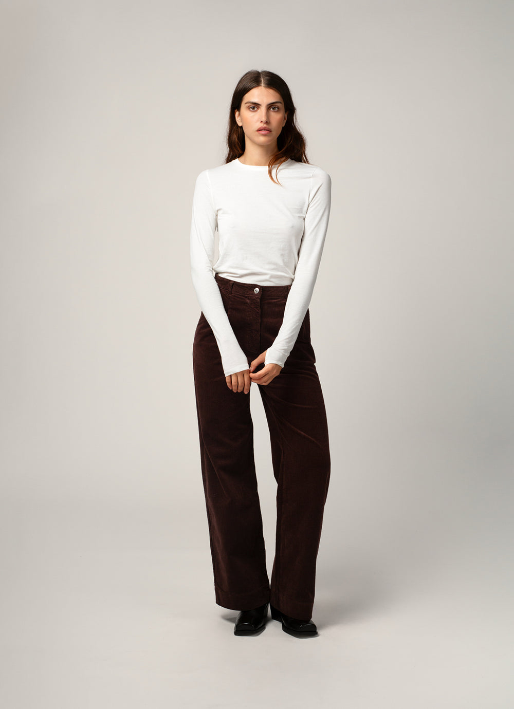 PANTALON PINCE FEMME CHOCOLAT