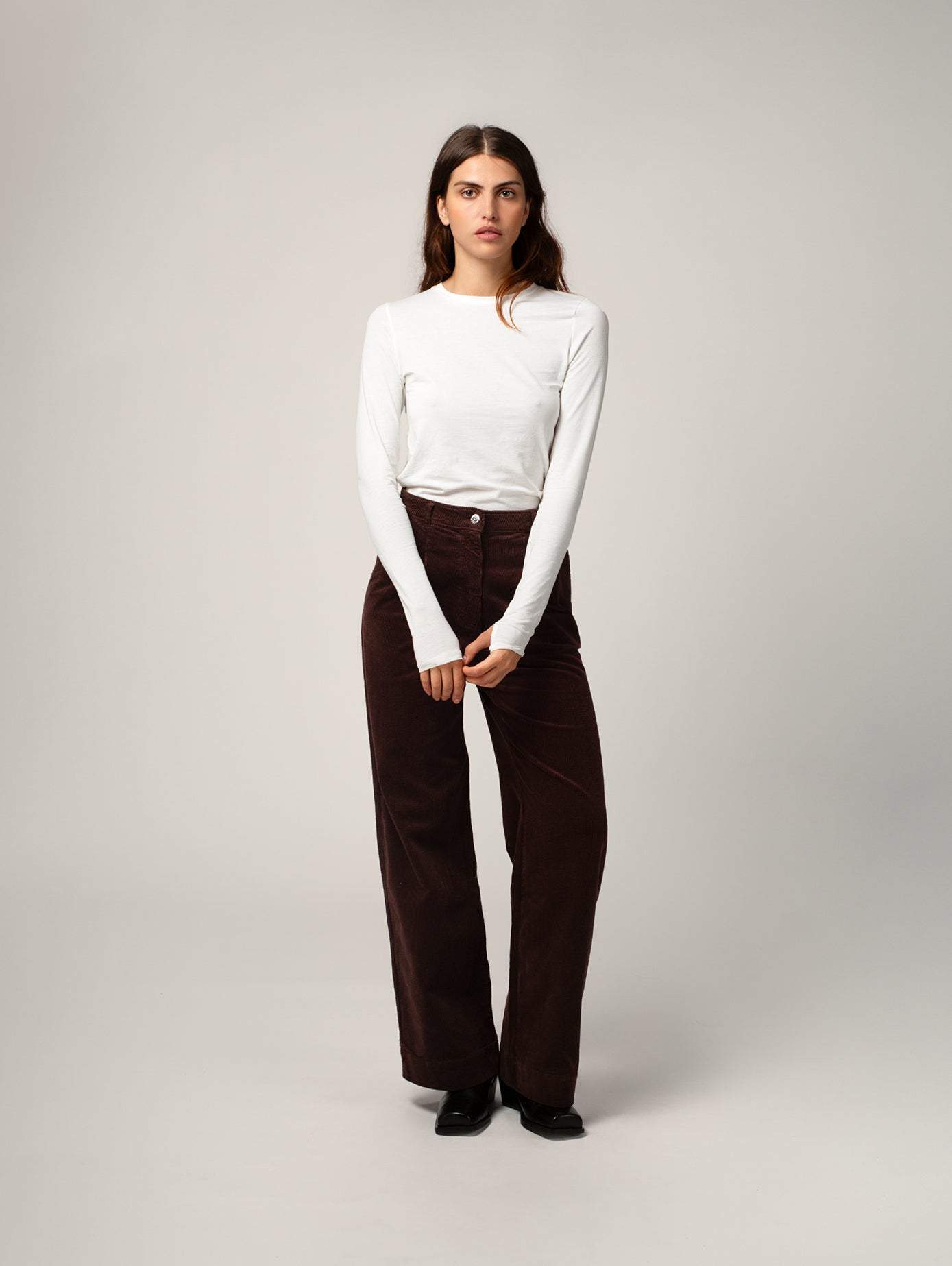 PANTALON PINCE FEMME CHOCOLAT