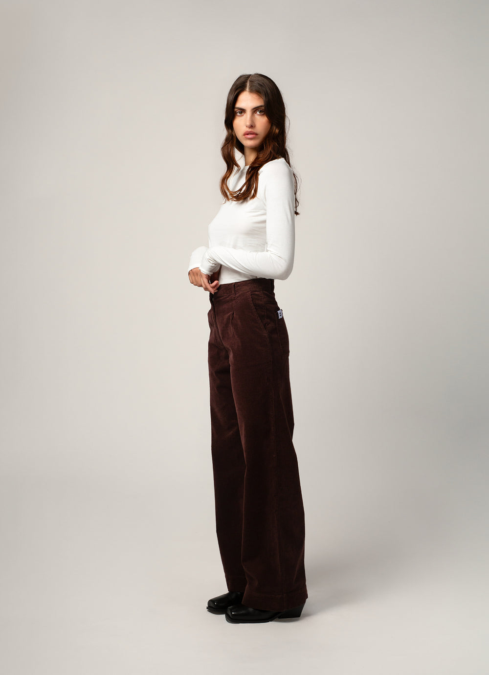 PANTALON PINCE FEMME CHOCOLAT