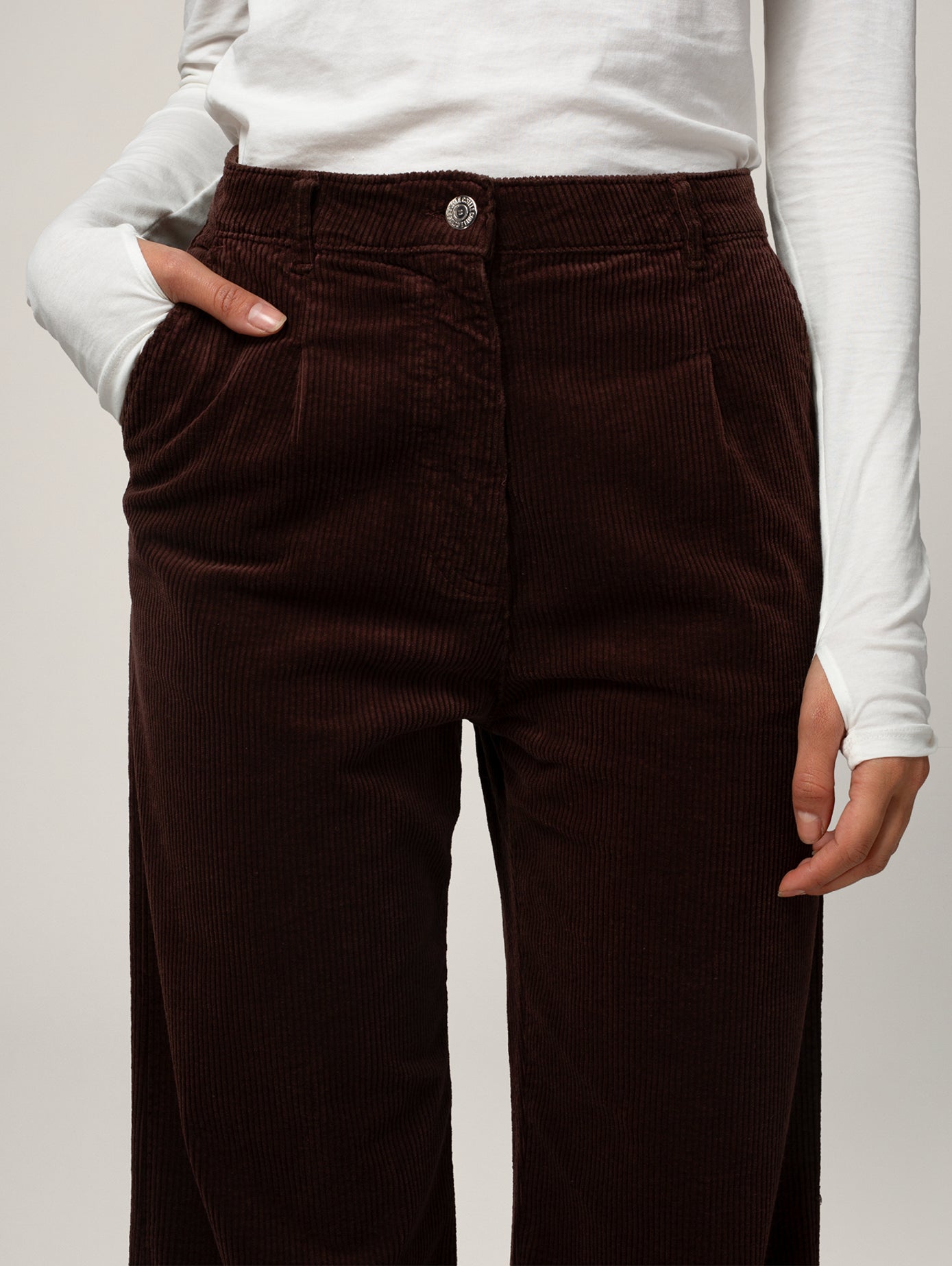 PANTALON PINCE FEMME CHOCOLAT