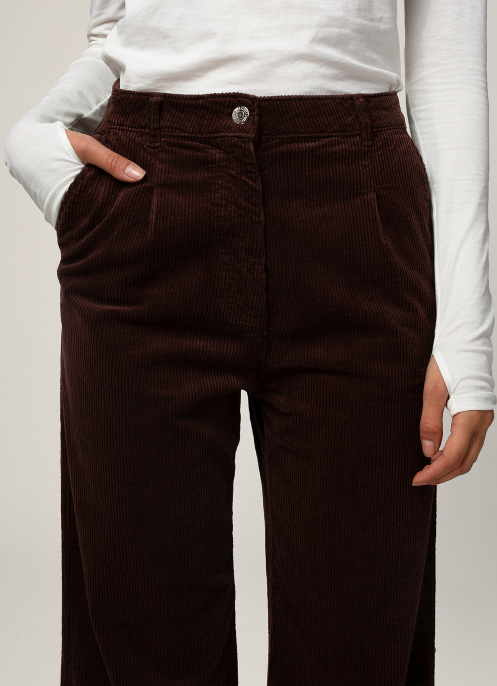 PANTALON PINCE FEMME CHOCOLAT 36