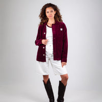 VESTE CÔTELÉ PRUNE