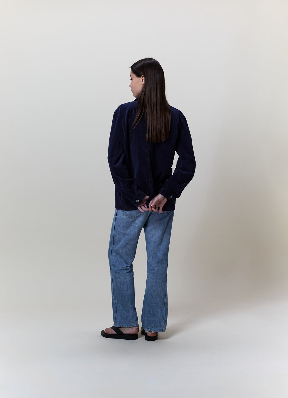 VESTE CÔTELÉ NAVY - TAILLE L