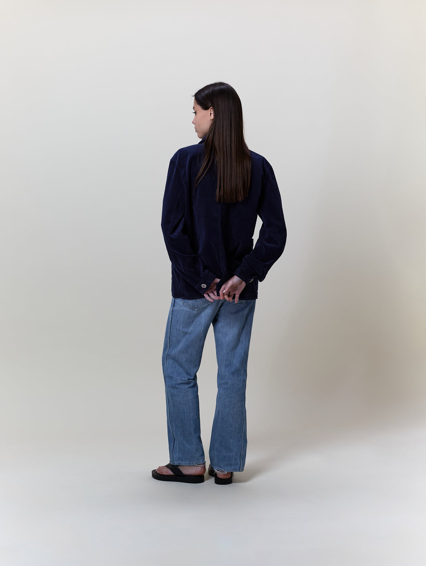 VESTE CÔTELÉ NAVY - TAILLE L
