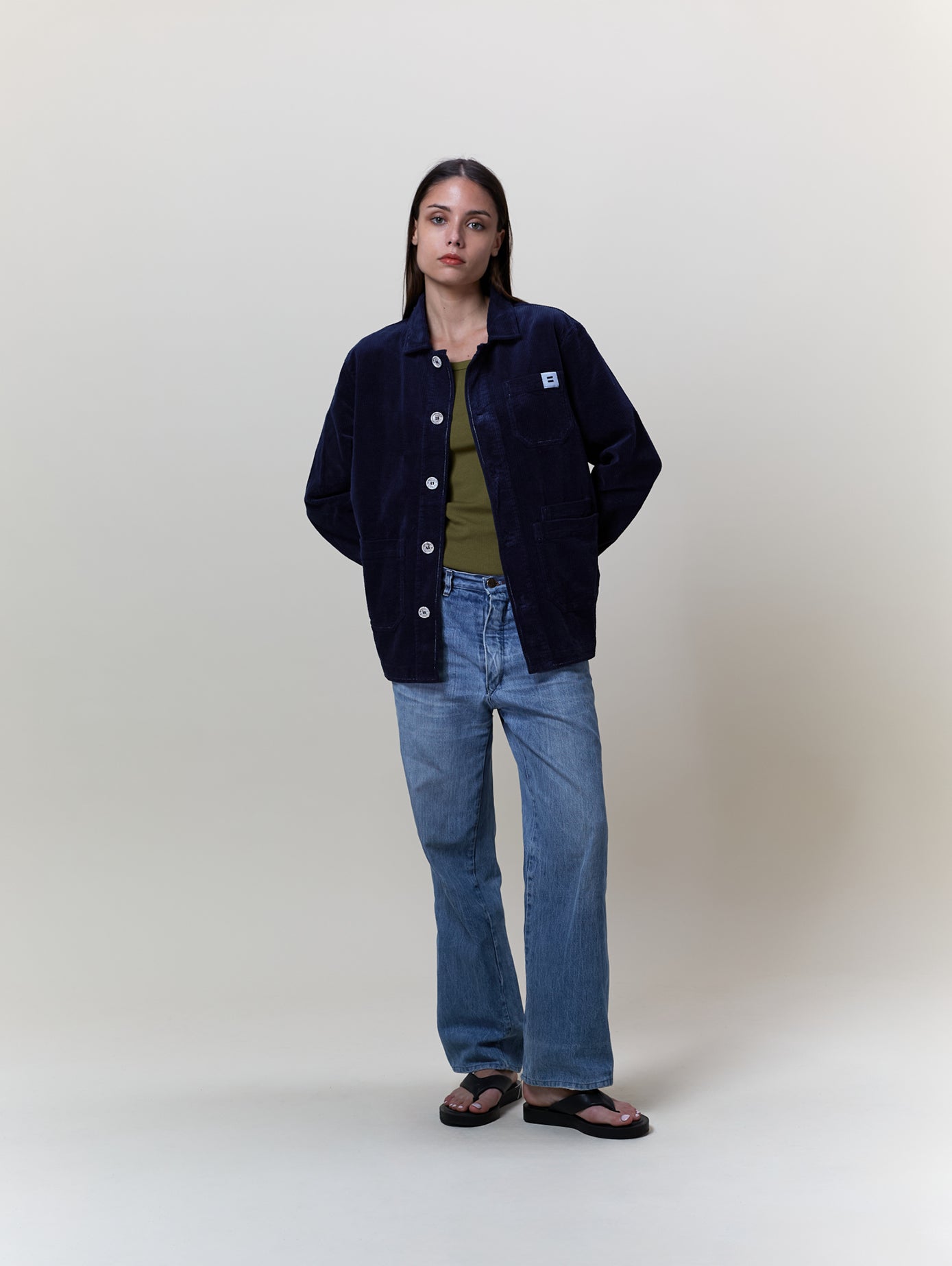 VESTE CÔTELÉ NAVY - TAILLE L