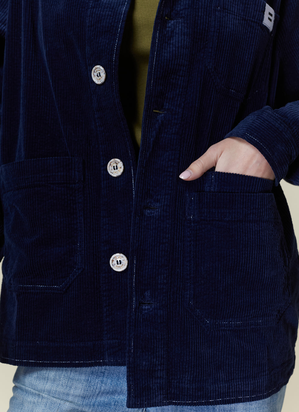 VESTE CÔTELÉ NAVY - TAILLE L