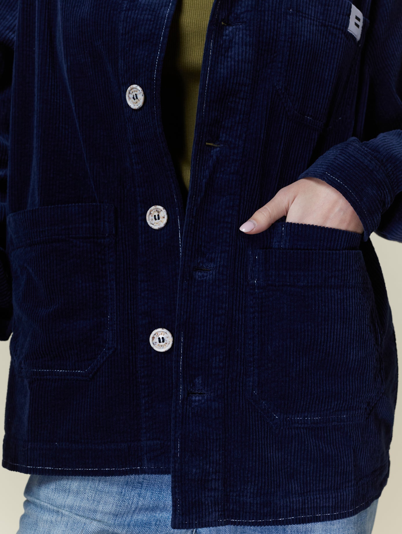 VESTE CÔTELÉ NAVY - TAILLE L