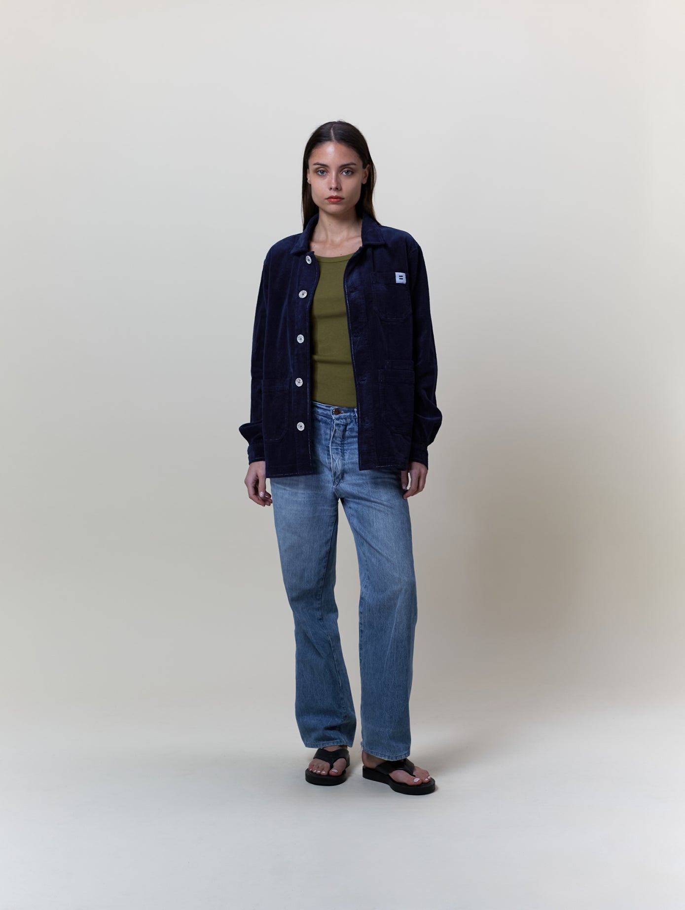 VESTE CÔTELÉ NAVY - TAILLE L