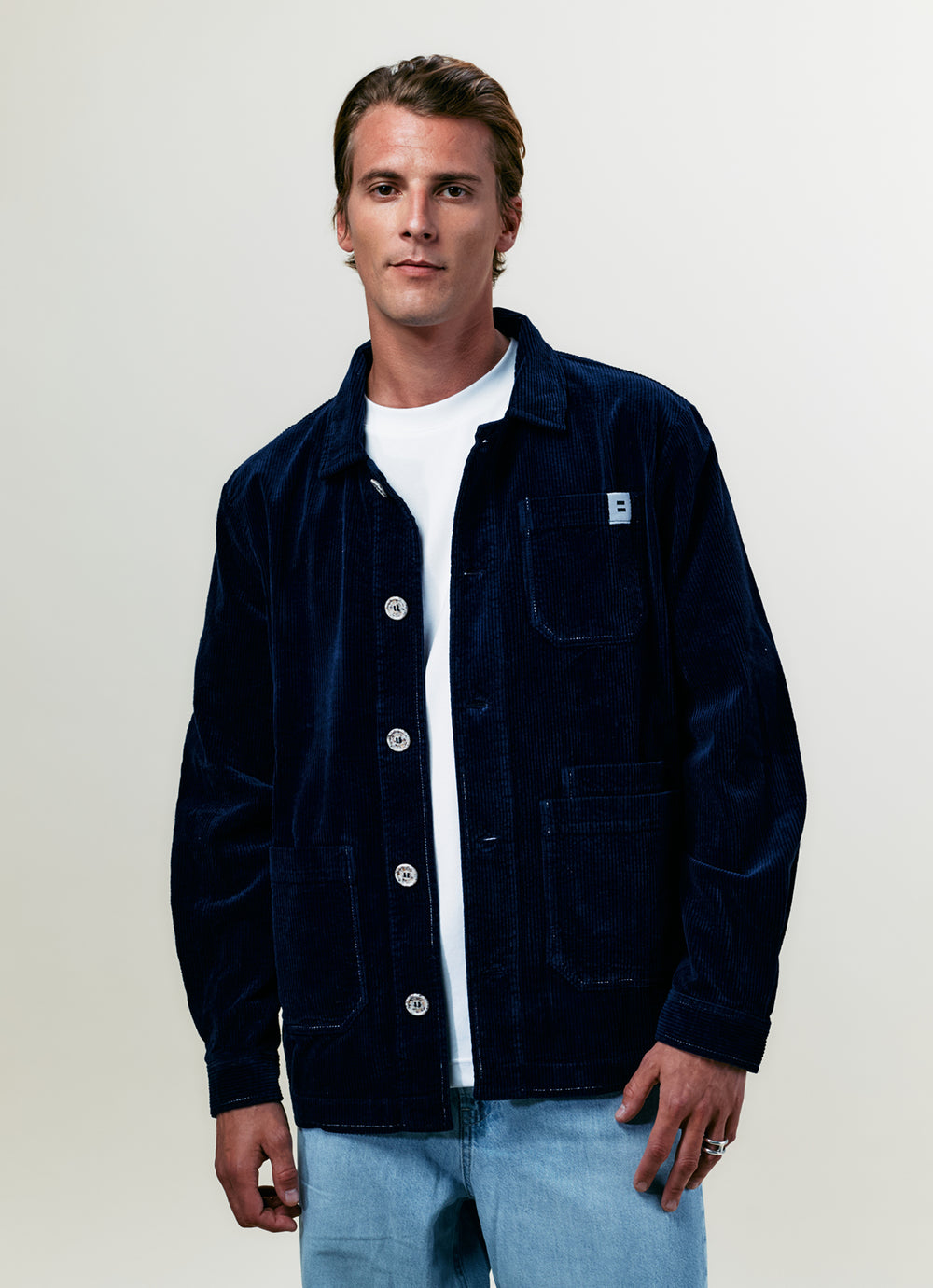 VESTE CÔTELÉ NAVY - TAILLE L