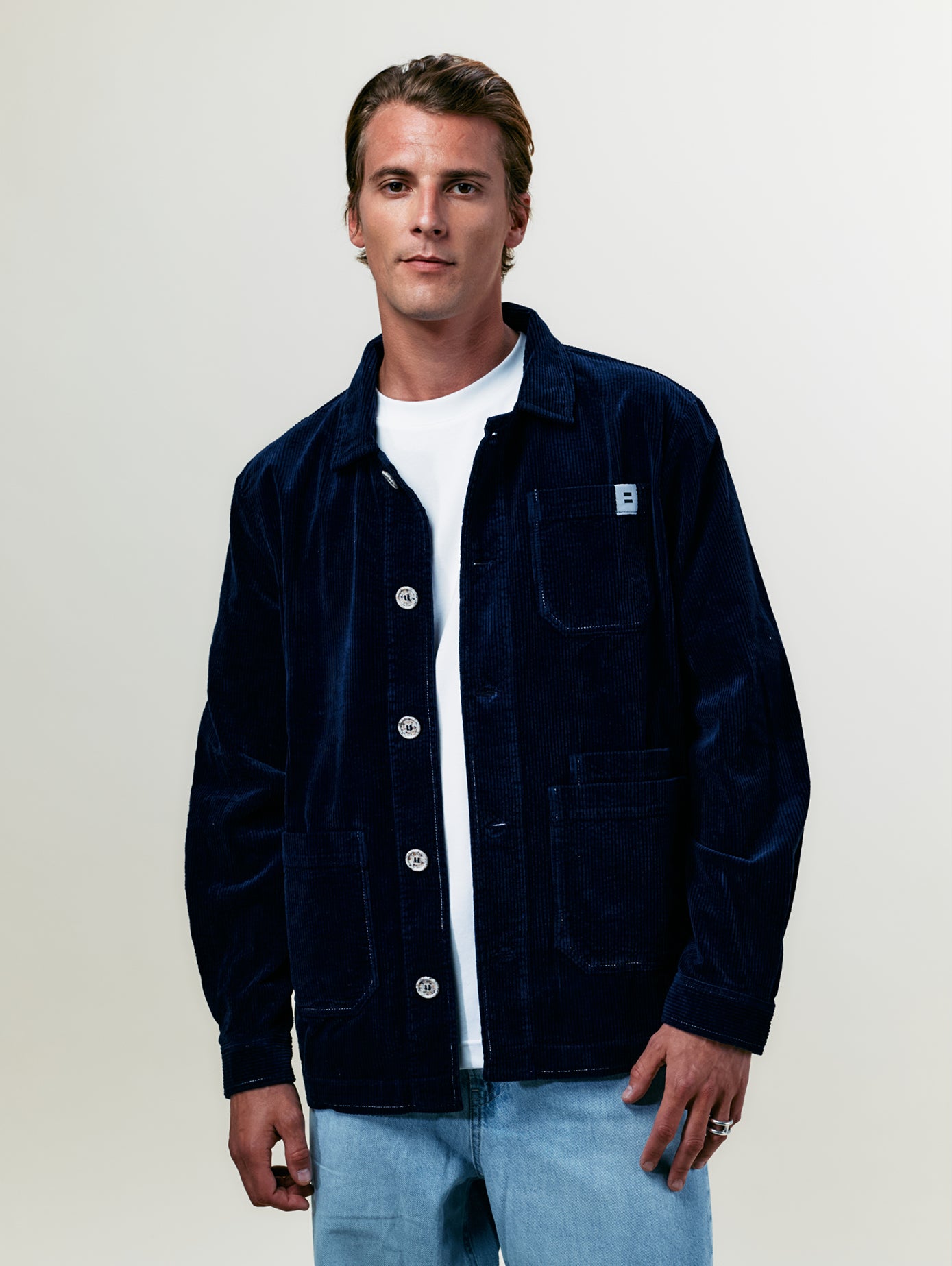 VESTE CÔTELÉ NAVY - TAILLE L
