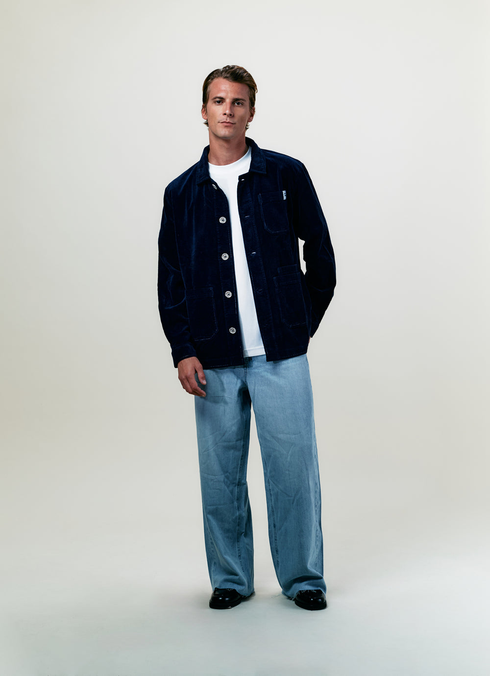 VESTE CÔTELÉ NAVY - TAILLE L
