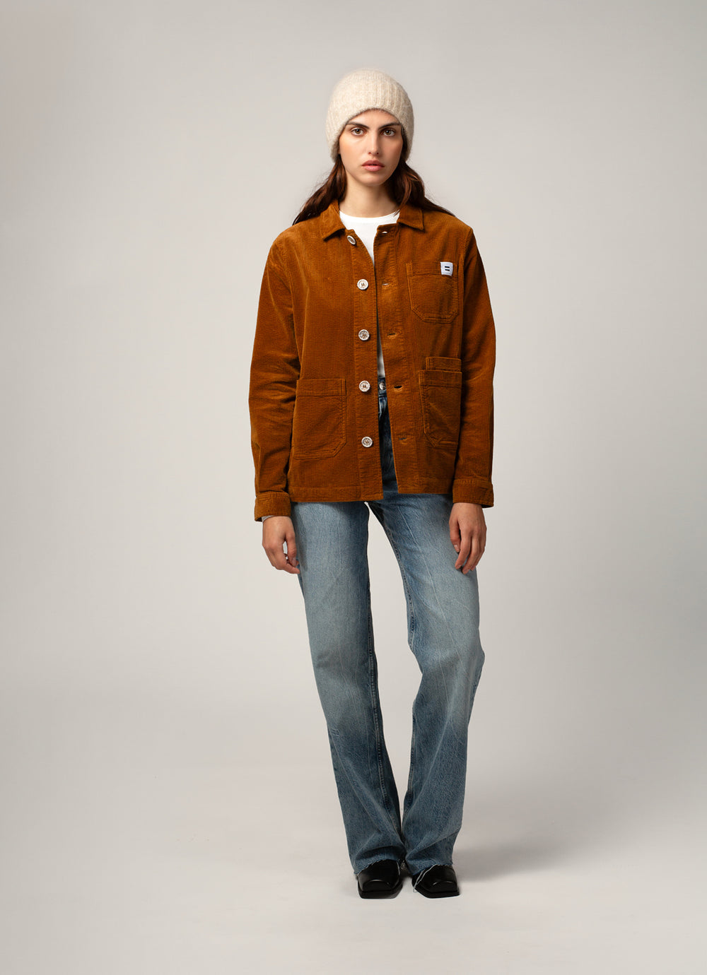 VESTE CÔTELÉ CAMEL