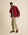 Mannequin masculin posant avec la veste worker en velours côtelé bordeaux Côtelé Paris.