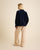 Vue de dos de la veste worker en velours côtelé bleu navy Côtelé Paris.